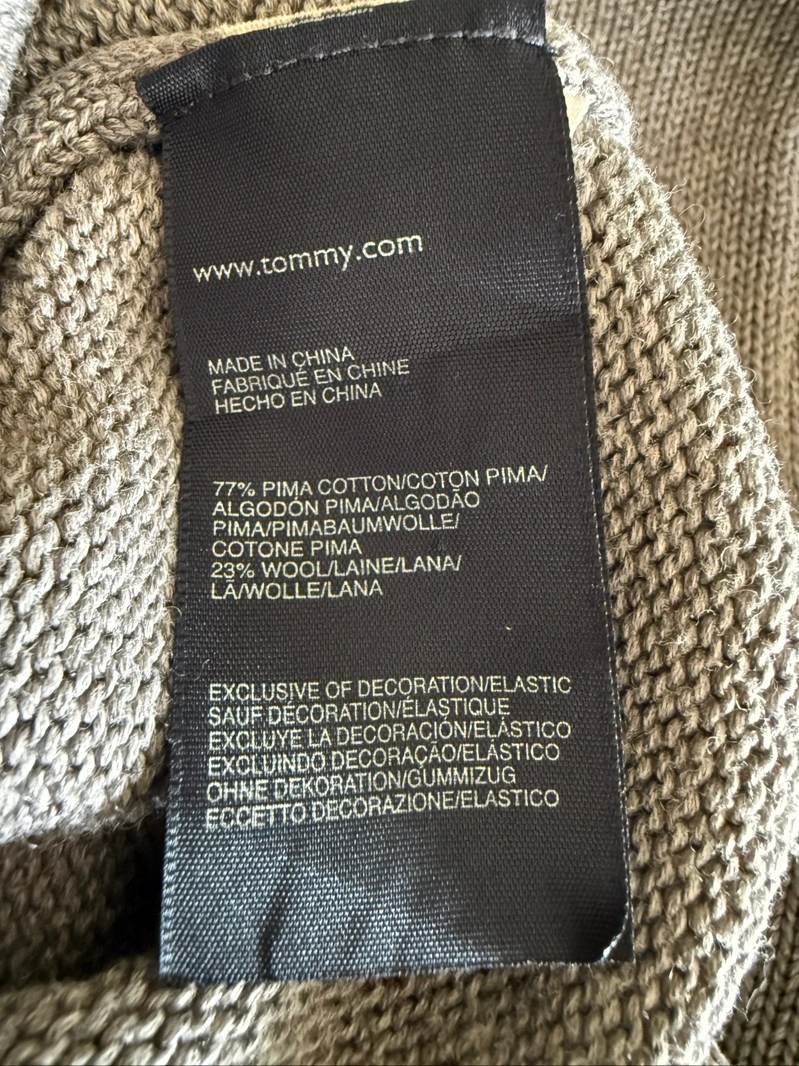 Tommy Hilfiger heren trui L grijs Pima katoen wol hoge kraag grove breisel – photo 7